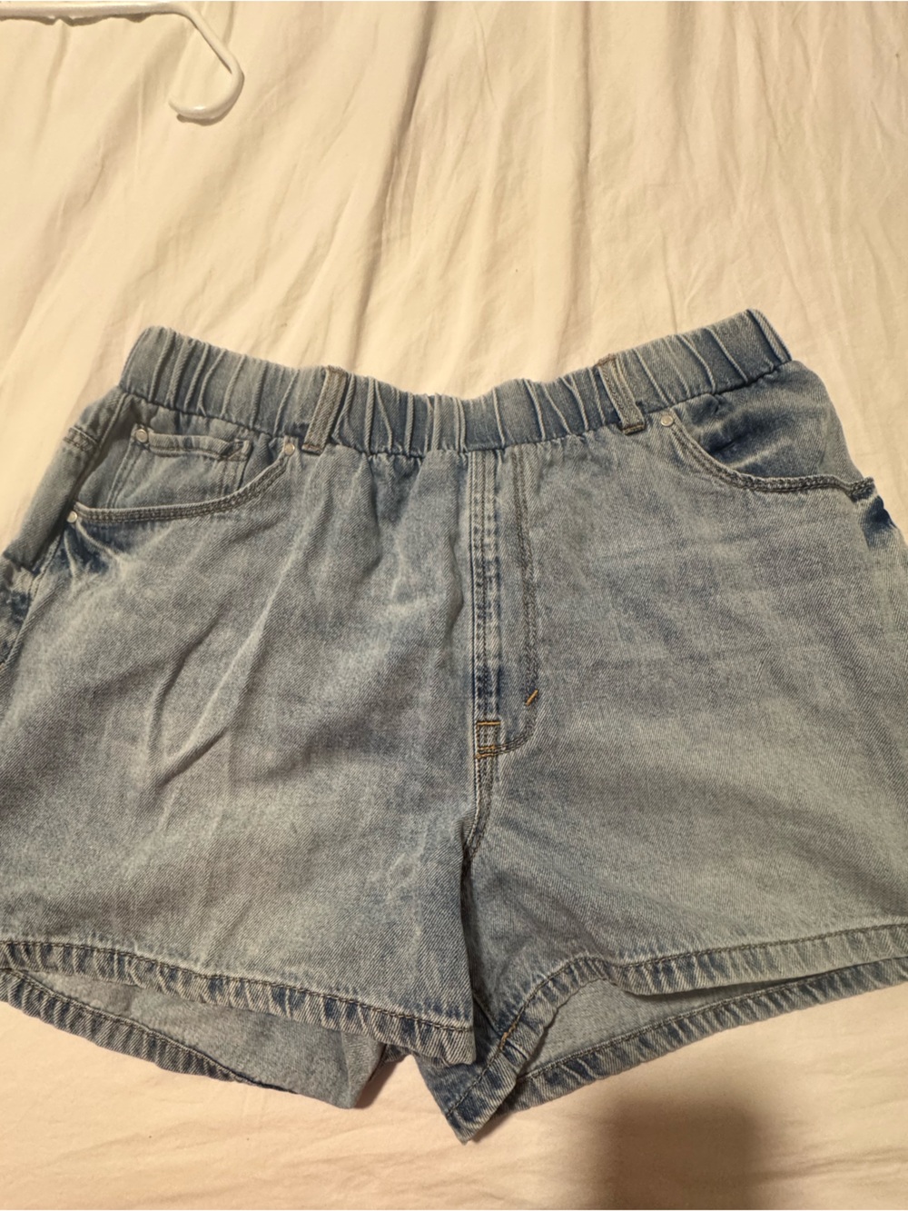 Kensie Light Blue Denim Shorts with Elastic Waist